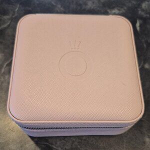 Pandora Pink Small Square Zipper Jewelry Box Travel Case Jewelry Case
